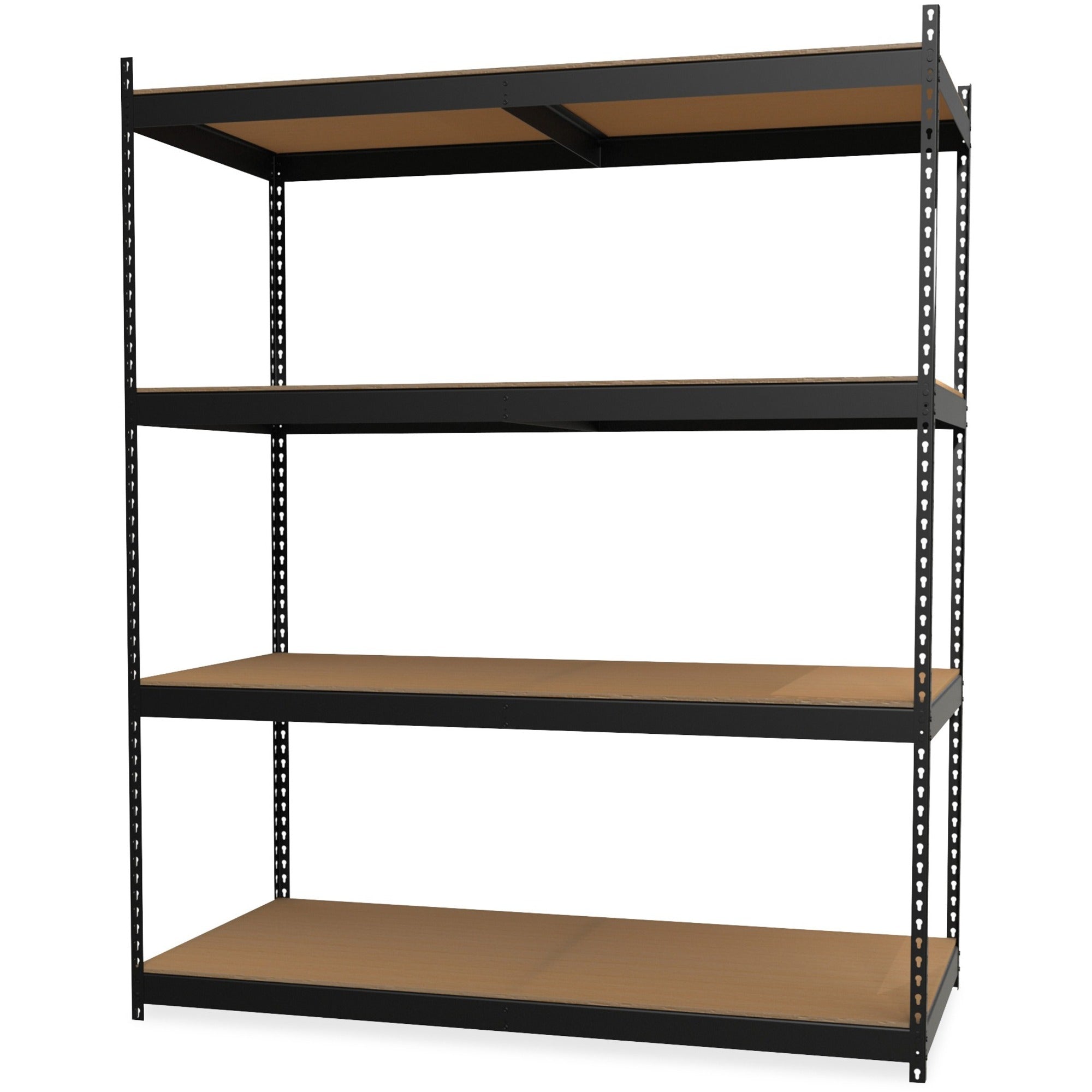 lorell-archival-shelving-80-x-box-4-compartments-84-height-x-69-width-x-33-depth-28%-recycled-black-steel-particleboard-1-each_llr99839 - 1