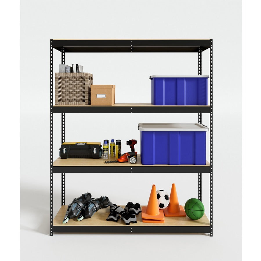 lorell-archival-shelving-80-x-box-4-compartments-84-height-x-69-width-x-33-depth-28%-recycled-black-steel-particleboard-1-each_llr99839 - 6