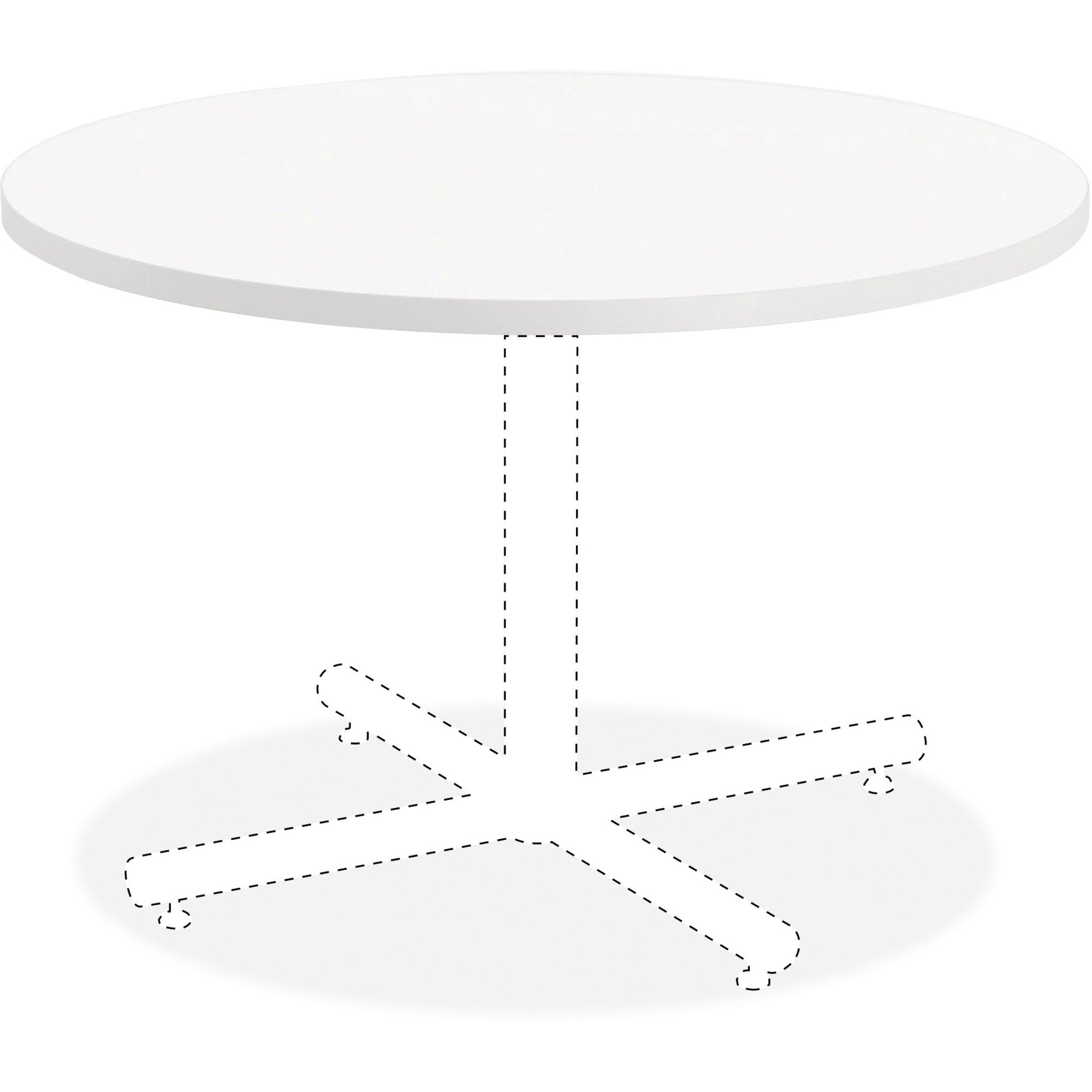 Lorell Hospitality Collection Tabletop - For - Table TopHigh Pressure Laminate (HPL) Round, White Top x 42" Table Top Diameter - Assembly Required - Thermofused Laminate (TFL), Particleboard Top Material - 1 Each