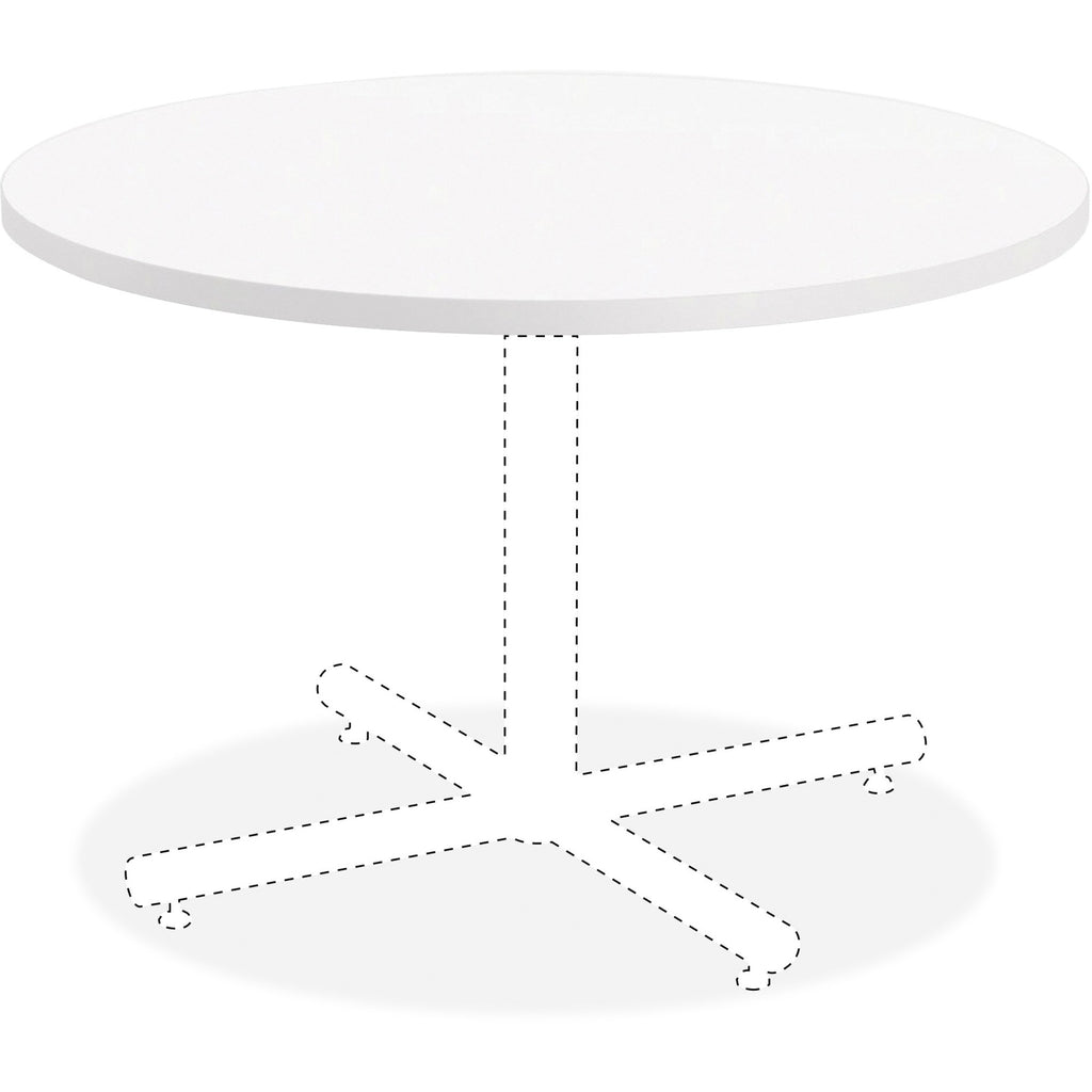 lorell-hospitality-collection-tabletop-for-table-tophigh-pressure-laminate-hpl-round-white-top-x-42-table-top-diameter-assembly-required-thermofused-laminate-tfl-particleboard-top-material-1-each_llr99857 - 1