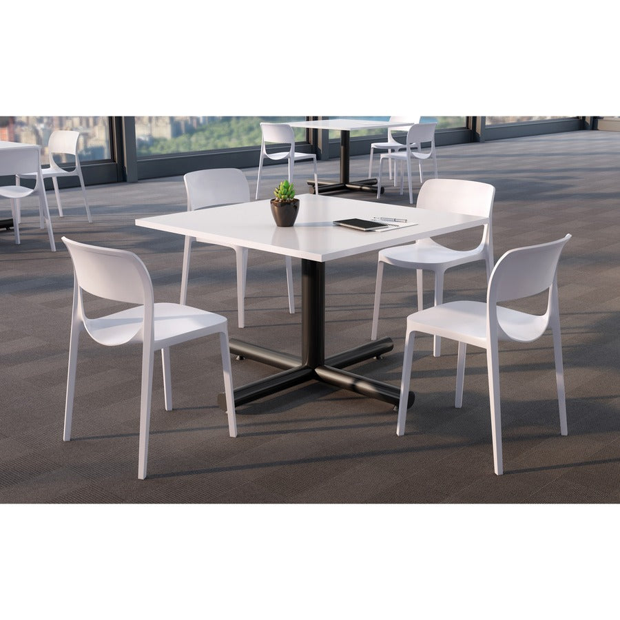 Lorell Hospitality Collection Tabletop - For - Table TopHigh Pressure Laminate (HPL) Square, White Top x 36" Table Top Width x 36" Table Top Depth x 1" Table Top Thickness - Assembly Required - 1 Each