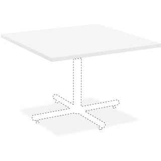 Lorell Hospitality Collection Tabletop - For - Table TopHigh Pressure Laminate (HPL) Square, White Top x 42" Table Top Width x 42" Table Top Depth x 1" Table Top Thickness - Assembly Required - 1 Each