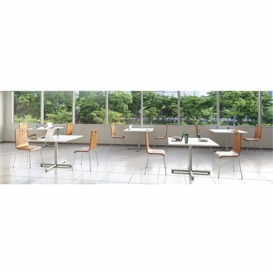 Lorell Hospitality Collection Tabletop - For - Table TopHigh Pressure Laminate (HPL) Square, White Top x 42" Table Top Width x 42" Table Top Depth x 1" Table Top Thickness - Assembly Required - 1 Each