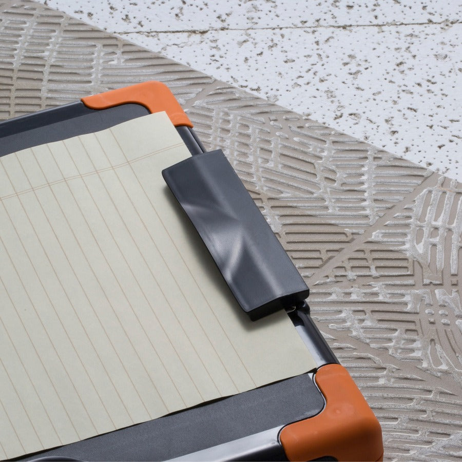 Officemate Carry-All Clipboard Storage Box - Storage for Tablet, Notebook - 8 1/2" , 8 1/2" x 11" , 14" - Black, Orange - 1 Each