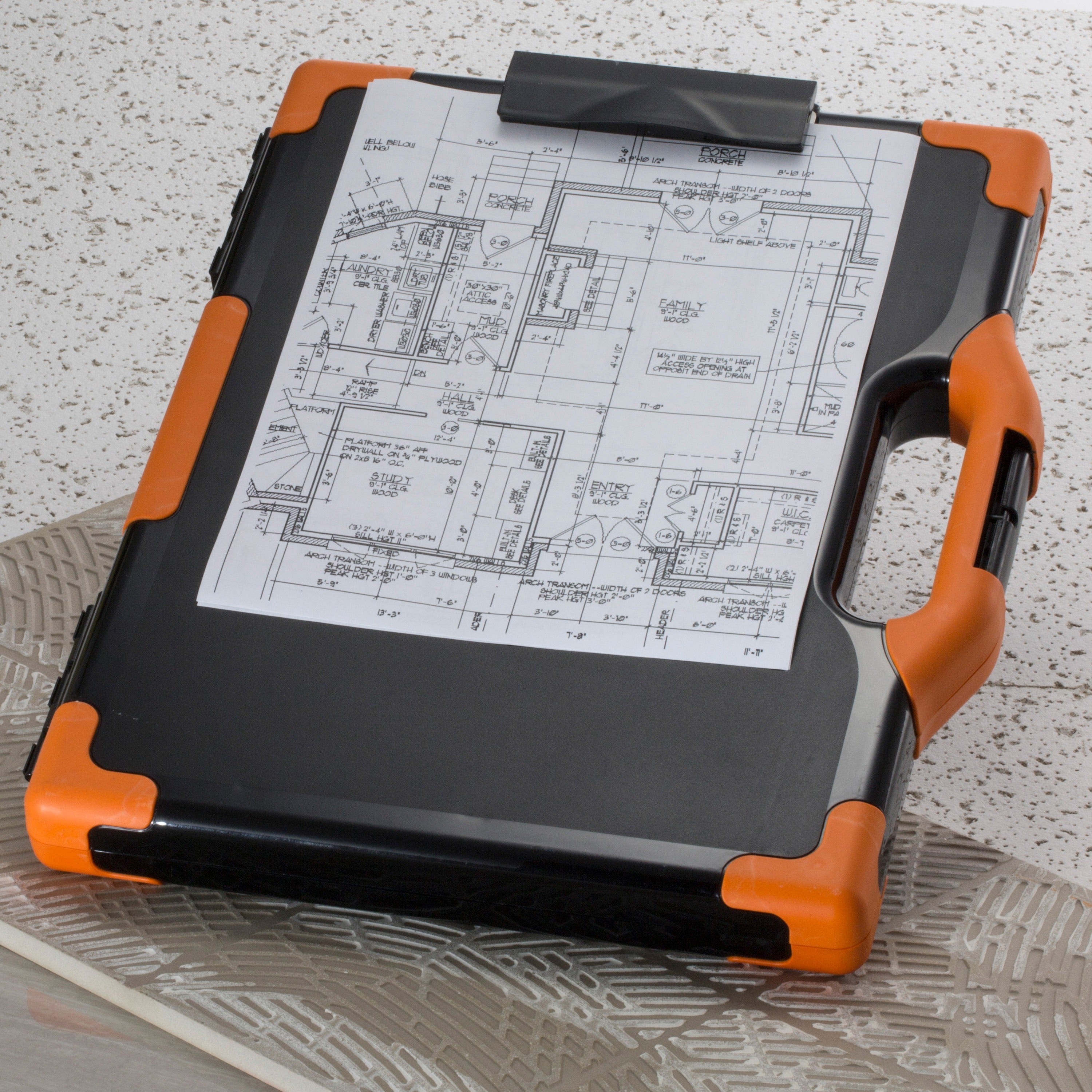 officemate-carry-all-clipboard-storage-box-storage-for-tablet-notebook-8-1-2--8-1-2-x-11--14-black-orange-1-each_oic83326 - 4