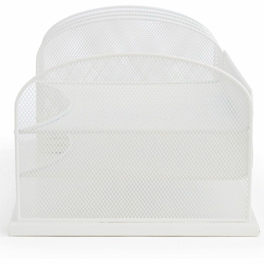 Onyx Desk Organizer with Three Horizontal and Three Upright Sections, Letter Size Files, 19.5 x 11.5 x 8.25, White