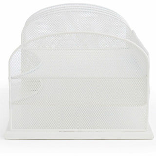 Onyx Desk Organizer with Three Horizontal and Three Upright Sections, Letter Size Files, 19.5 x 11.5 x 8.25, White
