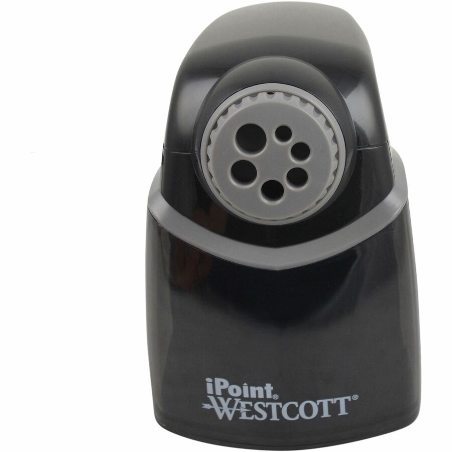 Westcott iPoint Heavy-Duty School Sharpener - Helical - 7.8" Height x 5.8" Width - Gray, Black - 1 Each
