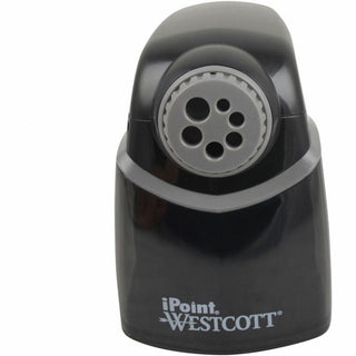 Westcott iPoint Heavy-Duty School Sharpener - Helical - 7.8" Height x 5.8" Width - Gray, Black - 1 Each