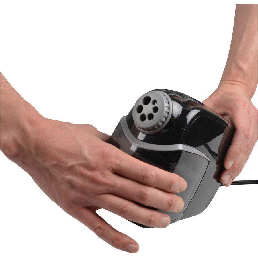 Westcott iPoint Heavy-Duty School Sharpener - Helical - 7.8" Height x 5.8" Width - Gray, Black - 1 Each