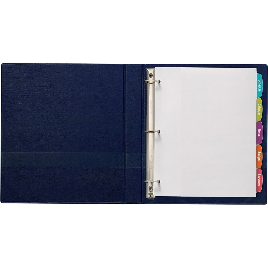 Big Tab Printable White Label Tab Dividers, 5-Tab, 11 x 8.5, White, 4 Sets