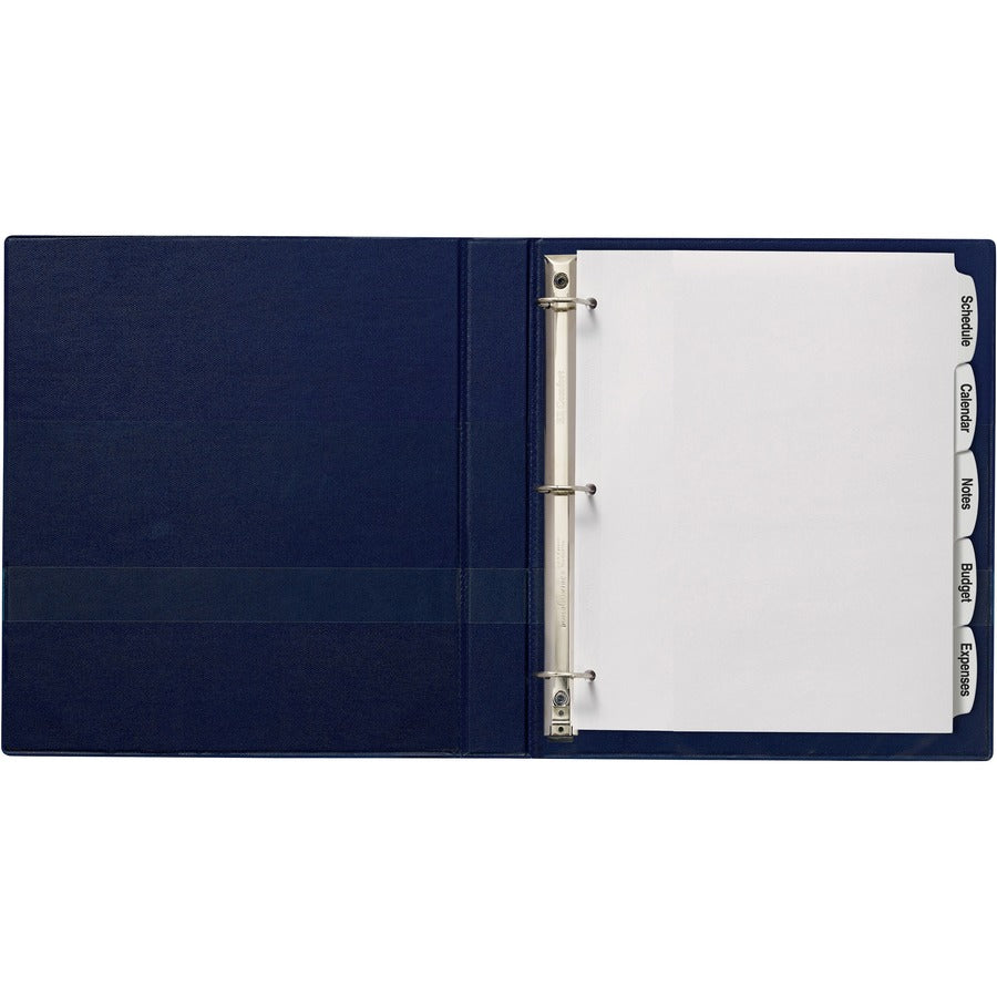 Big Tab Printable White Label Tab Dividers, 5-Tab, 11 x 8.5, White, 4 Sets