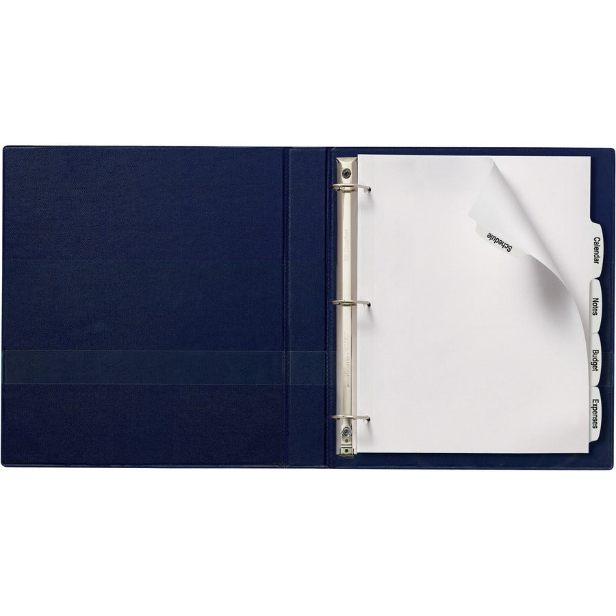 Big Tab Printable White Label Tab Dividers, 5-Tab, 11 x 8.5, White, 4 Sets