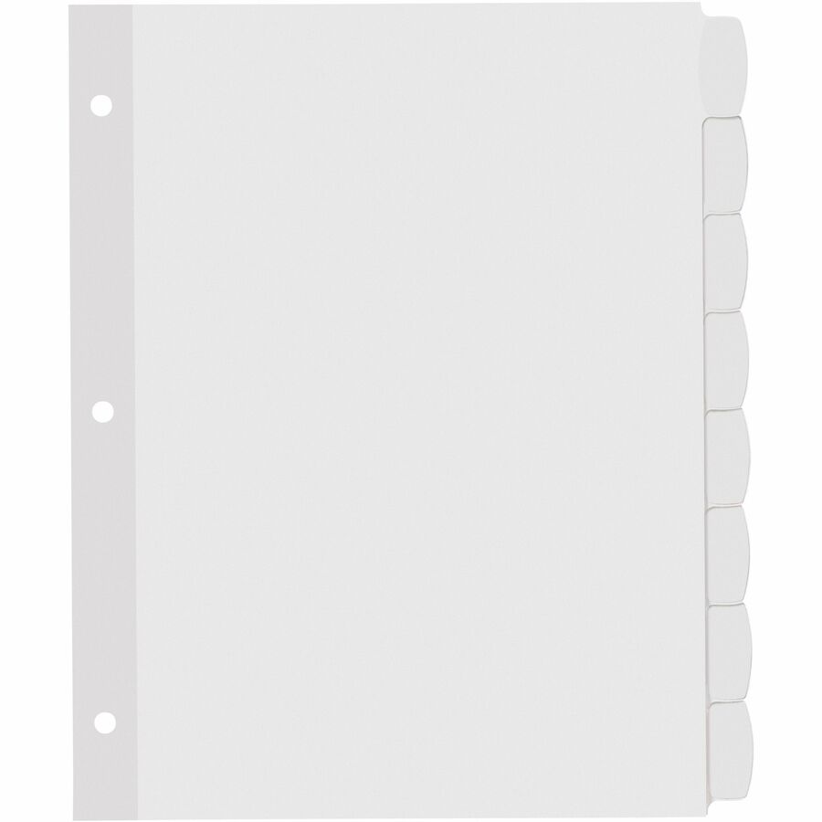 Big Tab Printable White Label Tab Dividers, 8-Tab, 11 x 8.5, White, 4 Sets