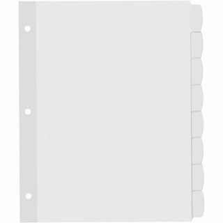 Big Tab Printable White Label Tab Dividers, 8-Tab, 11 x 8.5, White, 4 Sets