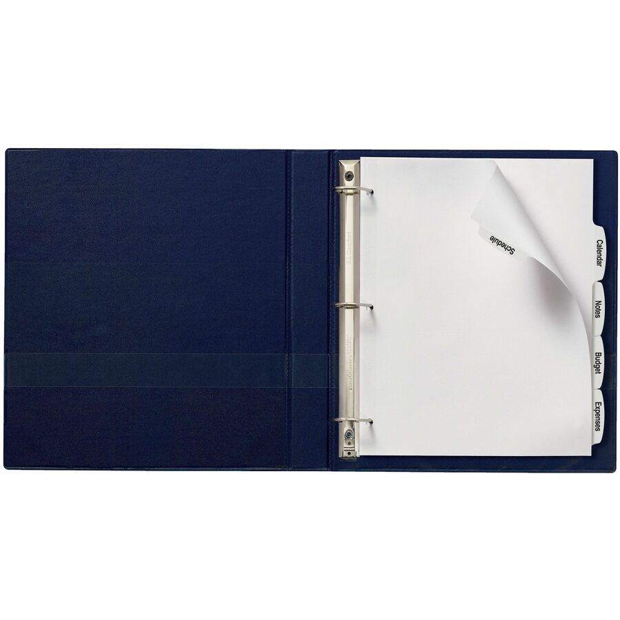 Big Tab Printable White Label Tab Dividers, 5-Tab, 11 x 8.5, White, 20 Sets