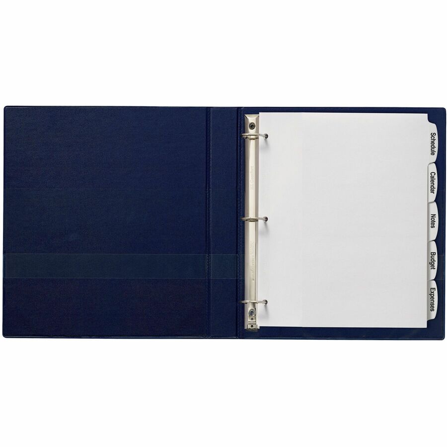 Big Tab Printable White Label Tab Dividers, 5-Tab, 11 x 8.5, White, 20 Sets