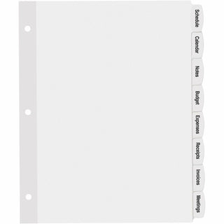 Big Tab Printable White Label Tab Dividers, 8-Tab, 11 x 8.5, White, 20 Sets