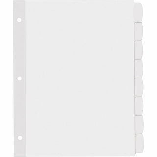 Big Tab Printable White Label Tab Dividers, 8-Tab, 11 x 8.5, White, 20 Sets