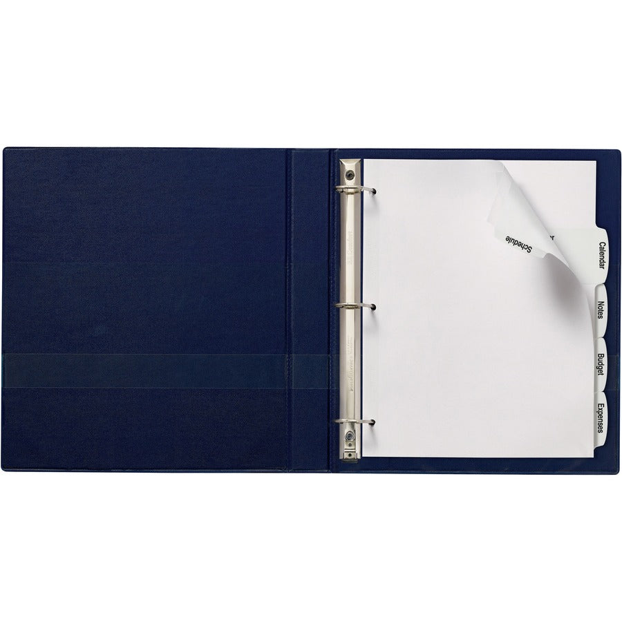 Big Tab Printable Large White Label Tab Dividers, 5-Tab, 11 x 8.5, White, 4 Sets