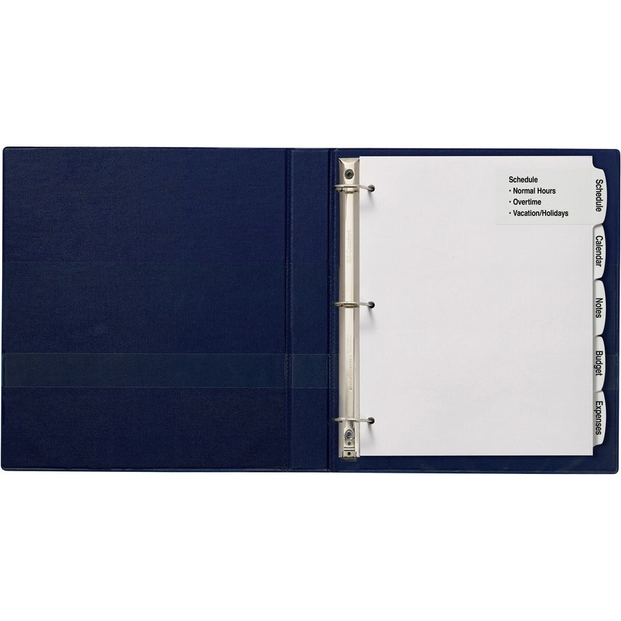 Big Tab Printable Large White Label Tab Dividers, 5-Tab, 11 x 8.5, White, 4 Sets