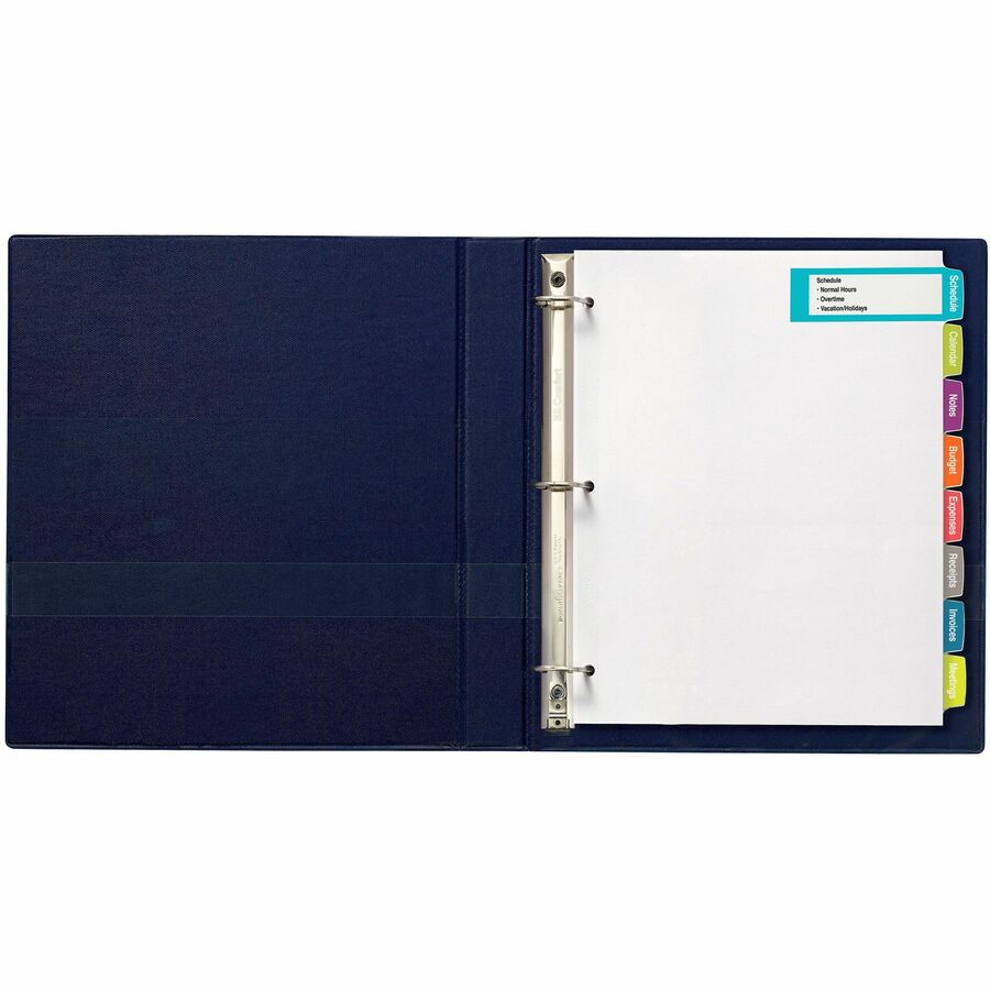Big Tab Printable Large White Label Tab Dividers, 8-Tab, 11 x 8.5, White, 20 Sets