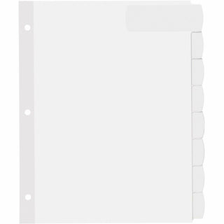 Big Tab Printable Large White Label Tab Dividers, 8-Tab, 11 x 8.5, White, 20 Sets