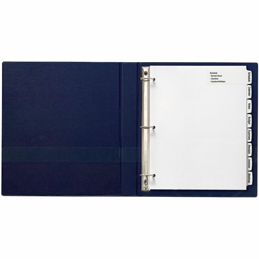Big Tab Printable Large White Label Tab Dividers, 8-Tab, 11 x 8.5, White, 20 Sets