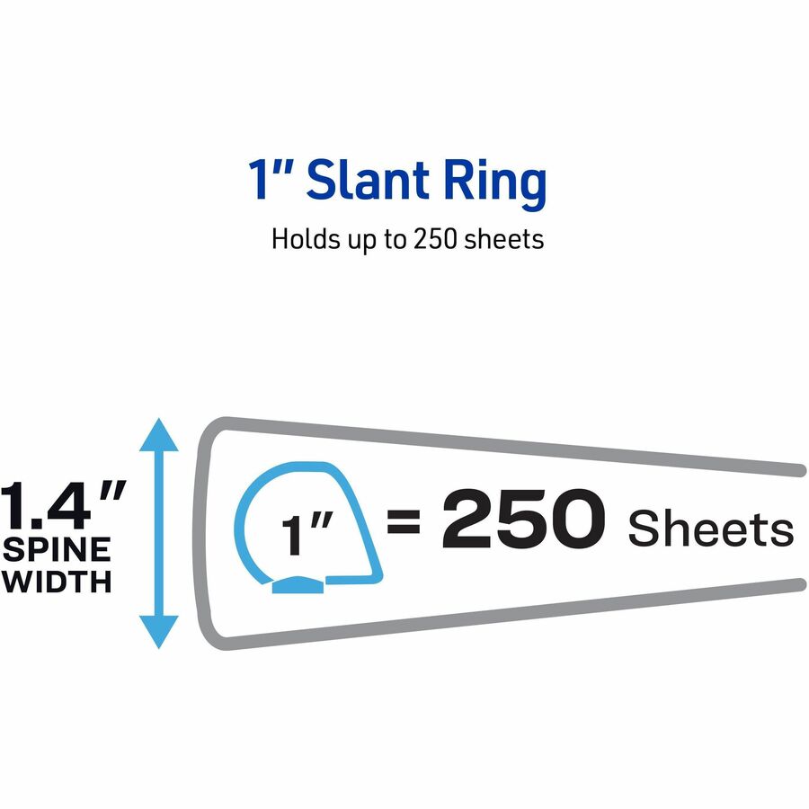 Durable View Binder with DuraHinge and Slant Rings, 3 Rings, 1" Capacity, 11 x 8.5, Aqua