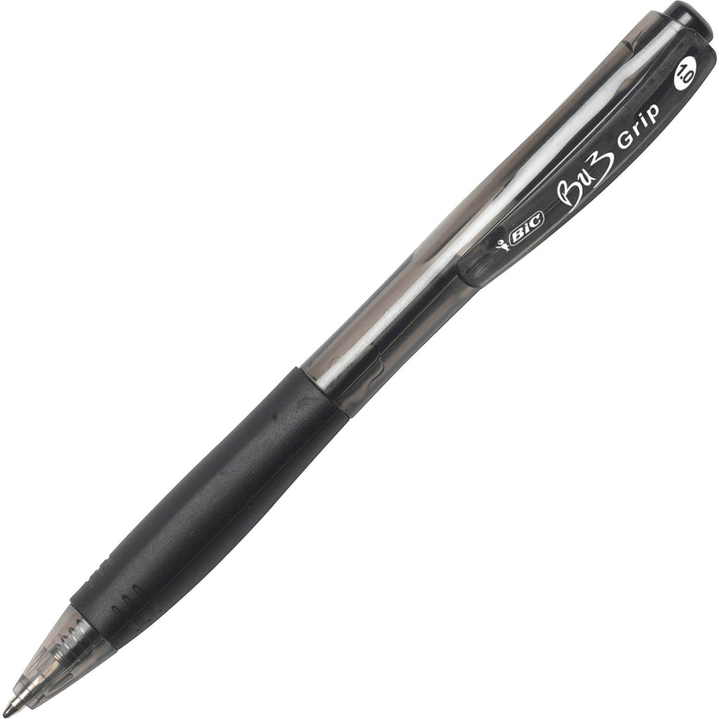 BU3 Ballpoint Pen, Retractable, Medium 1 mm, Black Ink, Smoke/Black Barrel, 36/Pack