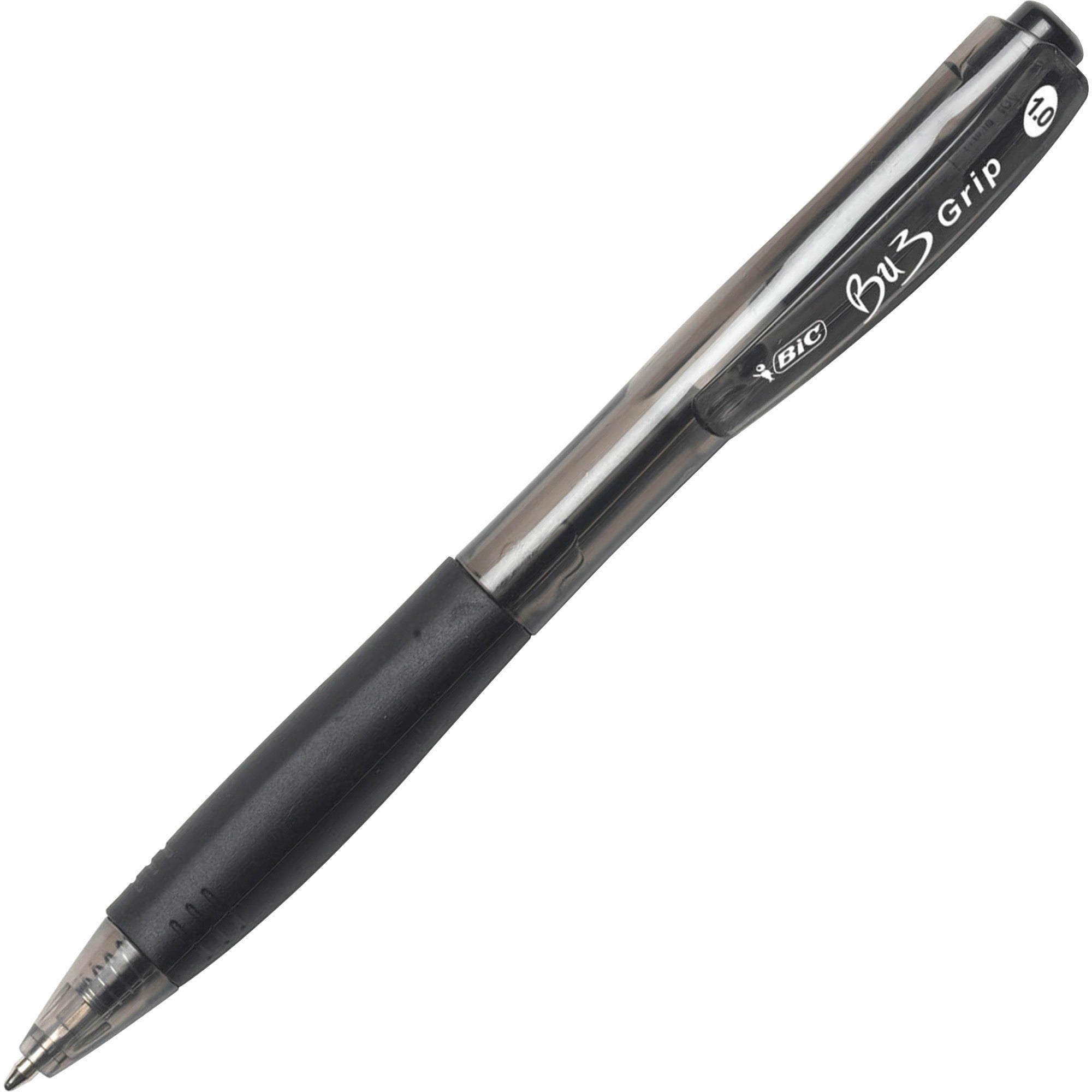 BU3 Ballpoint Pen, Retractable, Medium 1 mm, Black Ink, Smoke/Black Barrel, 36/Pack