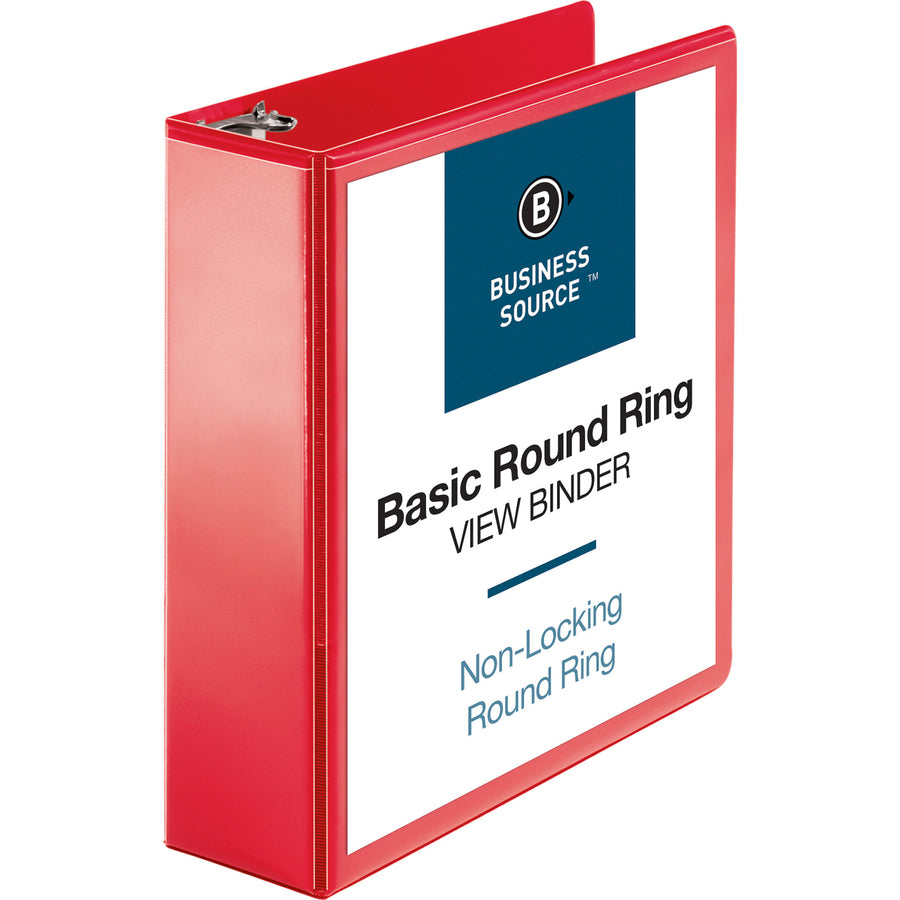 business-source-round-ring-binder-3-binder-capacity-round-ring-fasteners-2-internal-pockets-red-clear-overlay-labeling-area-1-each_bsn09969 - 6