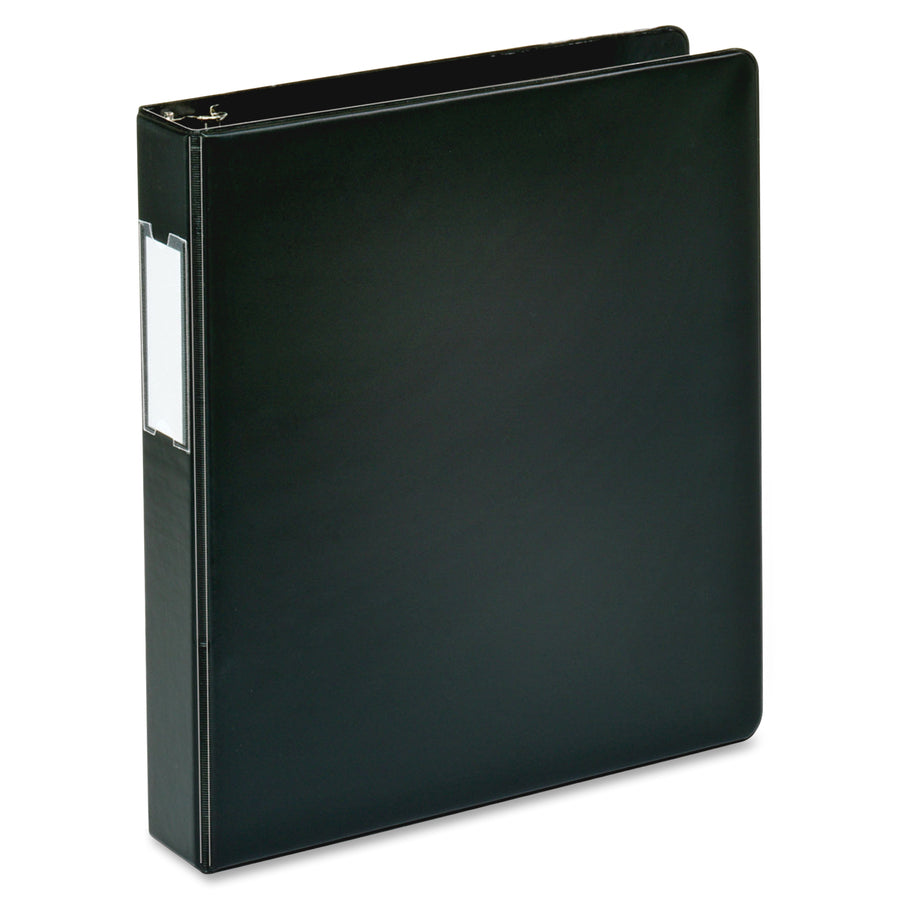 business-source-15-d-ring-binder-1-1-2-binder-capacity-375-sheet-capacity-slant-d-ring-fasteners-internal-pockets-black-lay-flat-label-holder-1-each_bsn33125 - 3