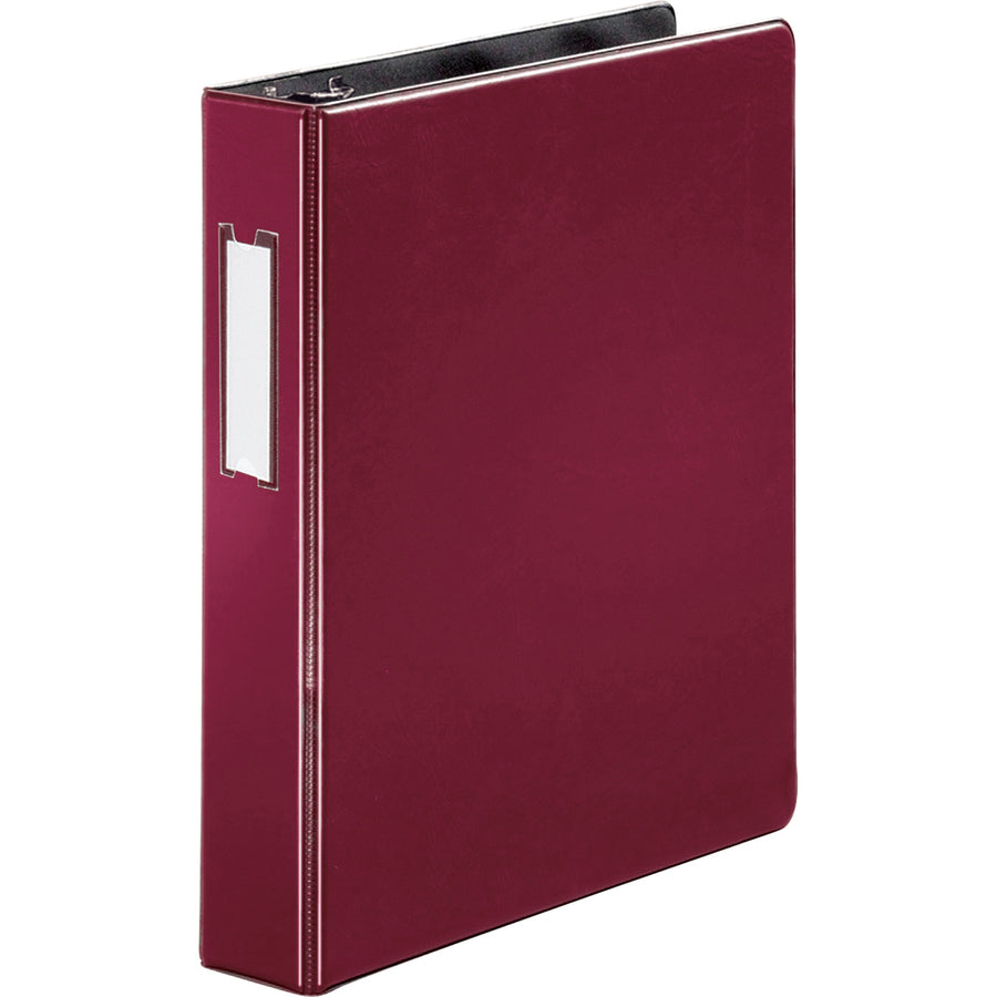 business-source-15-d-ring-binder-1-1-2-binder-capacity-375-sheet-capacity-slant-d-ring-fasteners-internal-pockets-burgundy-lay-flat-label-holder-1-each_bsn33126 - 6