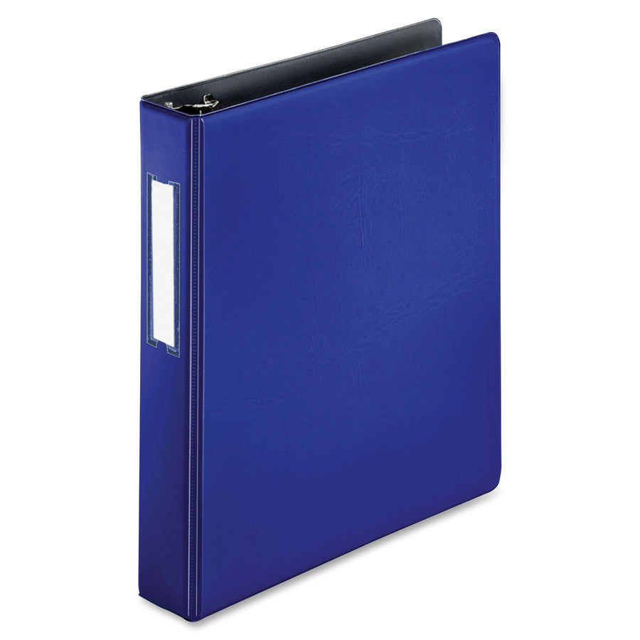 business-source-15-d-ring-binder-1-1-2-binder-capacity-375-sheet-capacity-slant-d-ring-fasteners-internal-pockets-blue-lay-flat-label-holder-1-each_bsn33127 - 3