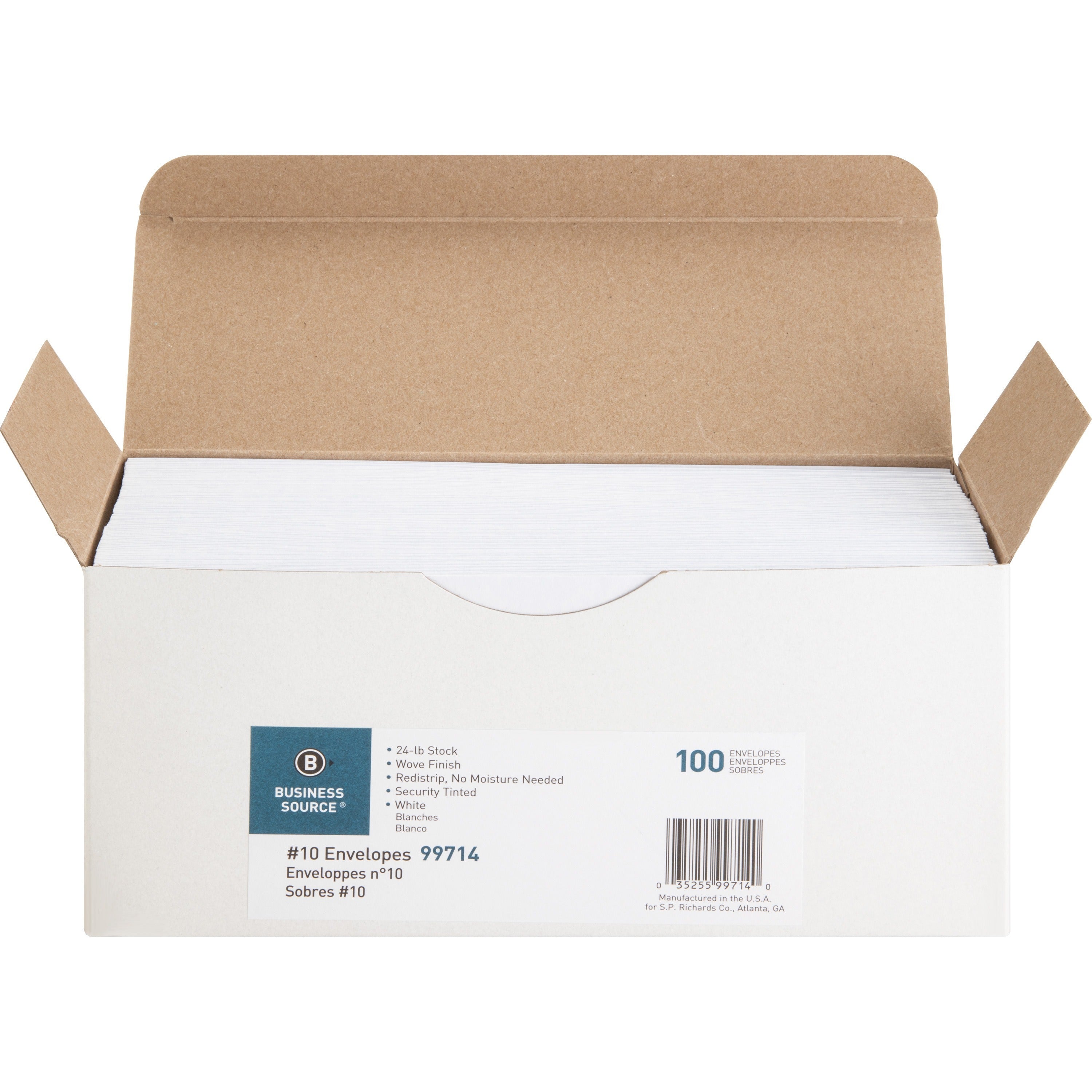 business-source-no-10-peel-to-seal-security-envelopes-business-#10-4-1-8-width-x-9-1-2-length-24-lb-peel-&-seal-wove-100-box-white_bsn99714 - 1