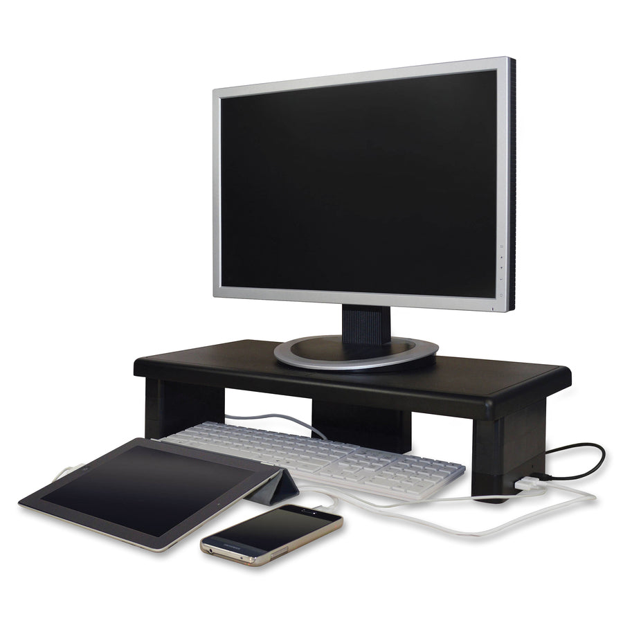 dac-stax-ergonomic-height-adjustable-monitor-stand-with-2-usb-ports-66-lb-load-capacity-48-height-x-13-width-x-105-depth-black_dta02159 - 2