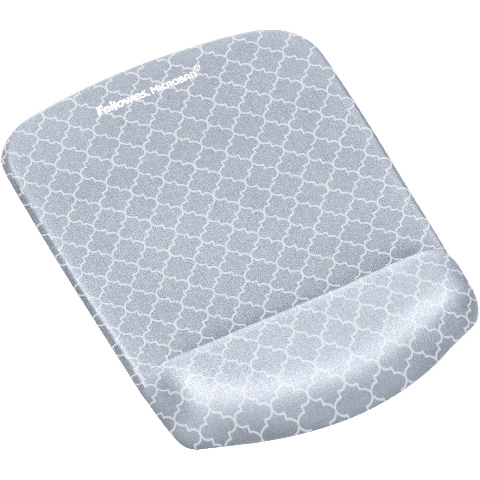 PlushTouch Mouse Pad with Wrist Rest, 7.25 x 9.37, Lattice Design
