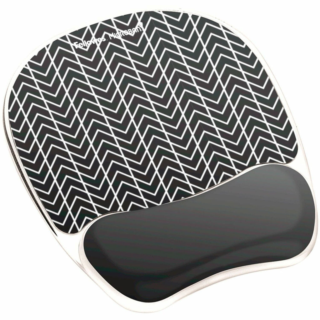 Photo Gel Mouse Pad with Wrist Rest with Microban Protection, 7.87 x 9.25, Chevron Design