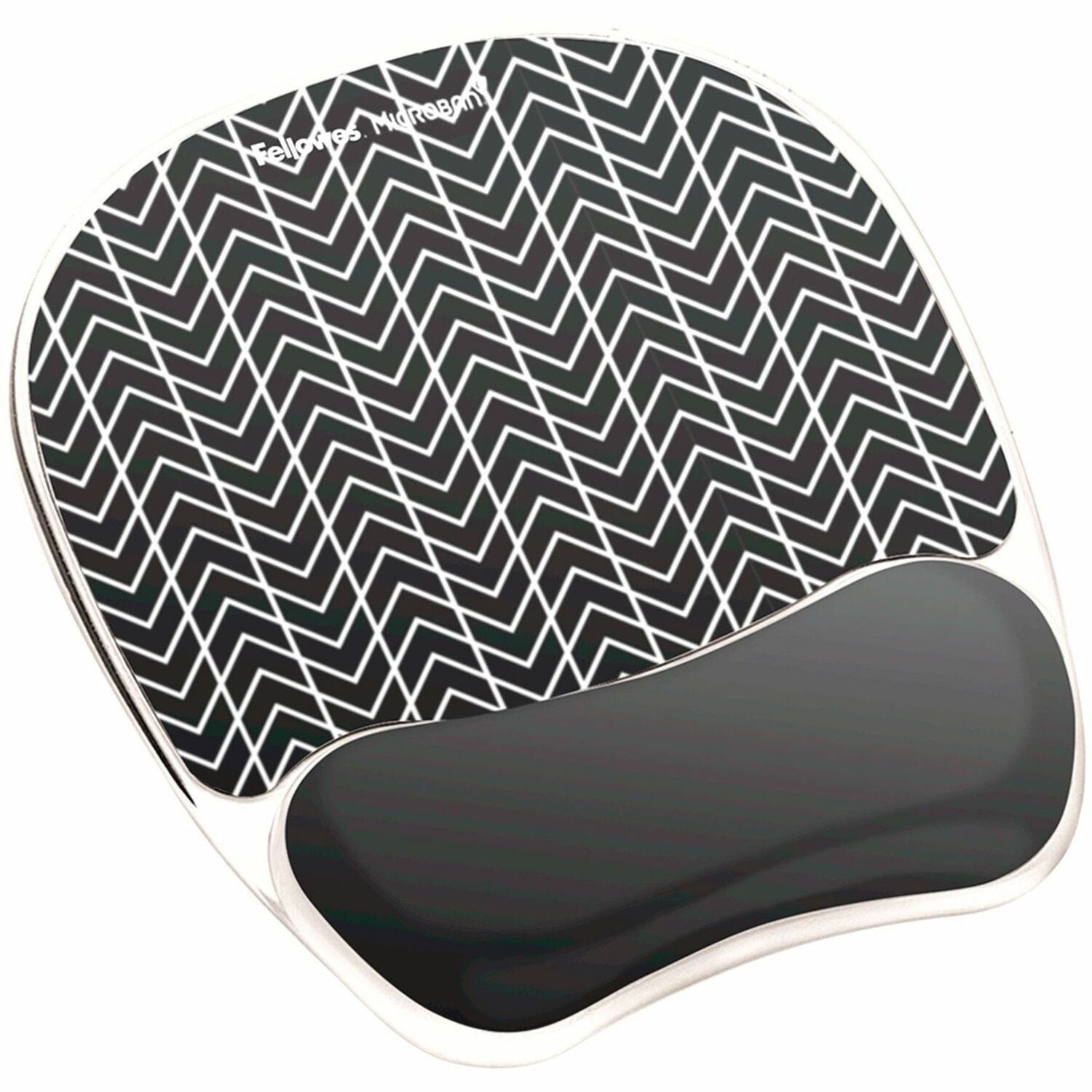 Photo Gel Mouse Pad with Wrist Rest with Microban Protection, 7.87 x 9.25, Chevron Design