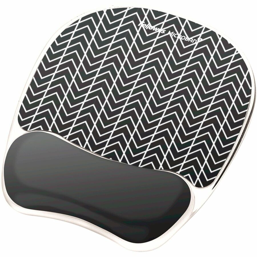Photo Gel Mouse Pad with Wrist Rest with Microban Protection, 7.87 x 9.25, Chevron Design