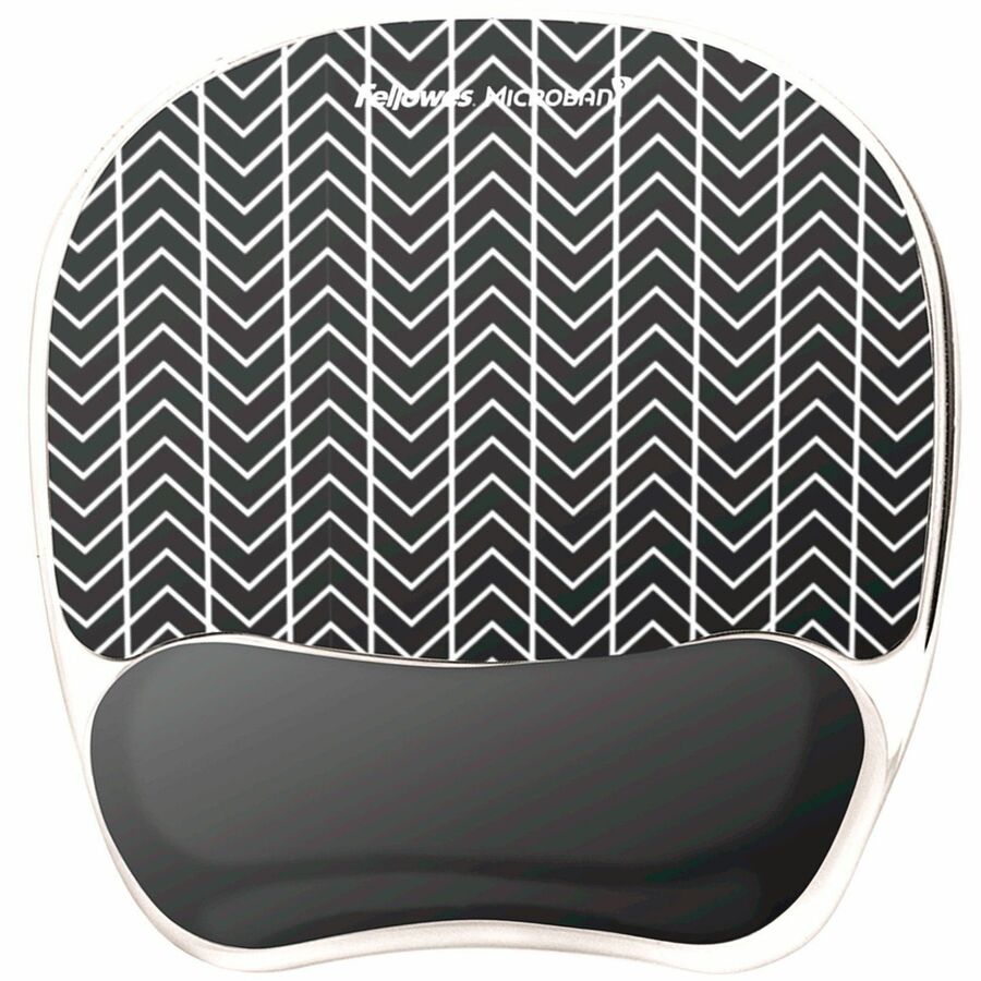 Photo Gel Mouse Pad with Wrist Rest with Microban Protection, 7.87 x 9.25, Chevron Design