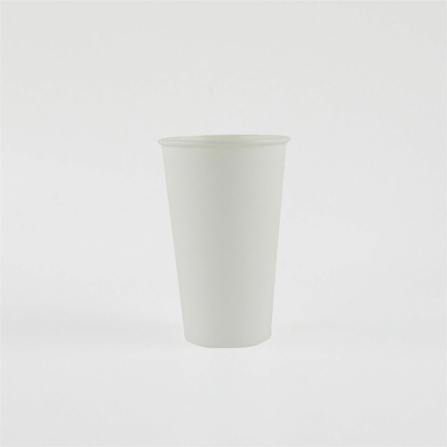 Genuine Joe 16 oz Disposable Hot Cups - 50 / Pack - 20 / Carton - White - Polyurethane - Coffee, Hot Drink, Picnic, Company, Tea, Hot Chocolate, Beverage