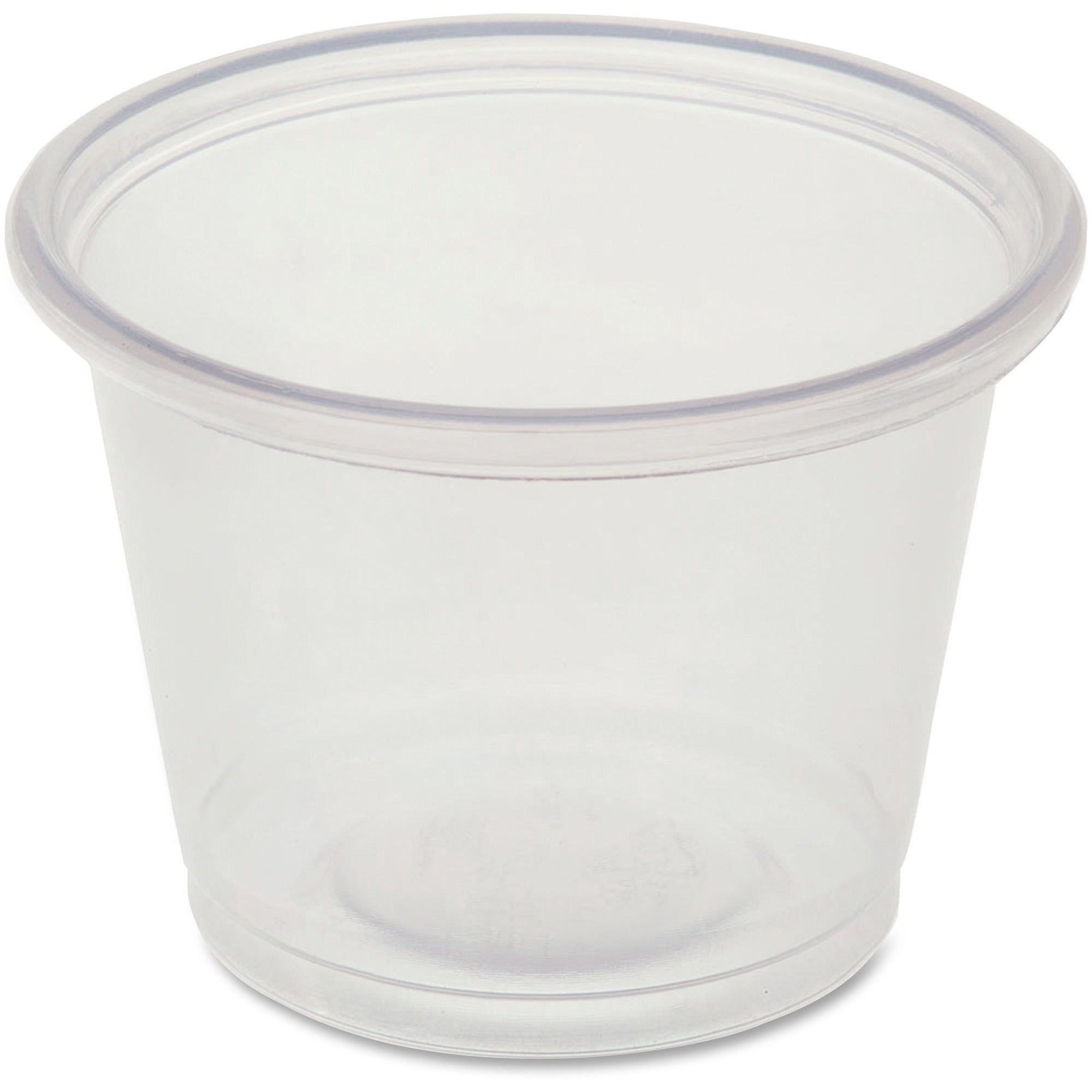 genuine-joe-1-oz-portion-cups-500-bag-50-carton-clear-polystyrene-beverage-sauce_gjo19060 - 1