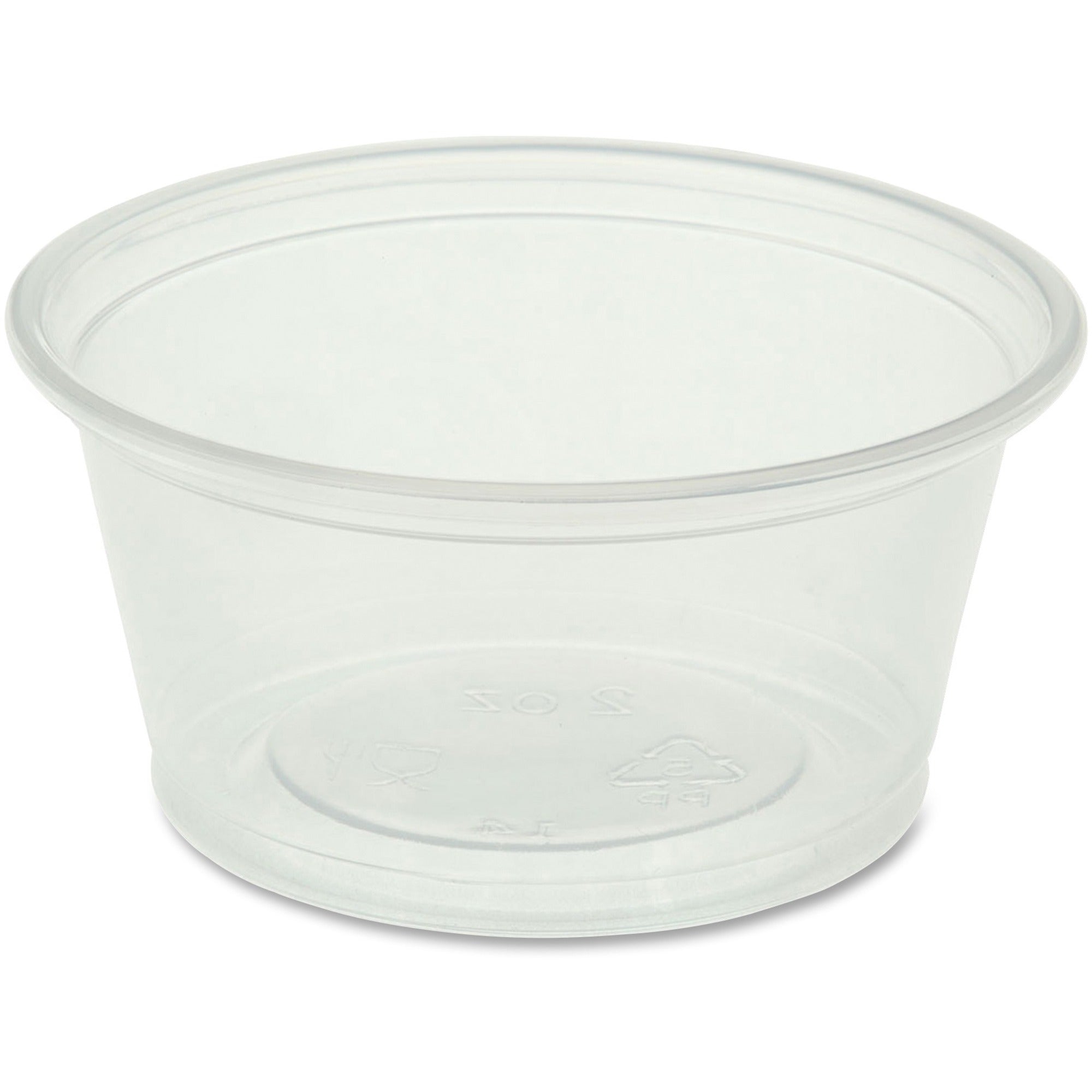 Genuine Joe 2 oz Portion Cups - 50.0 / Bag - 50 / Carton - Clear - Polystyrene - Beverage, Sauce