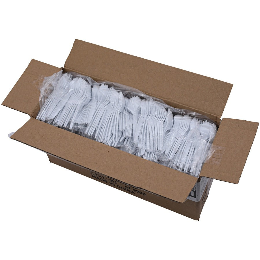 Genuine Joe Medium-Weight Spork - 1 Piece(s) - 1000/Carton - Spork - 1 x Spork - Disposable - White - 7