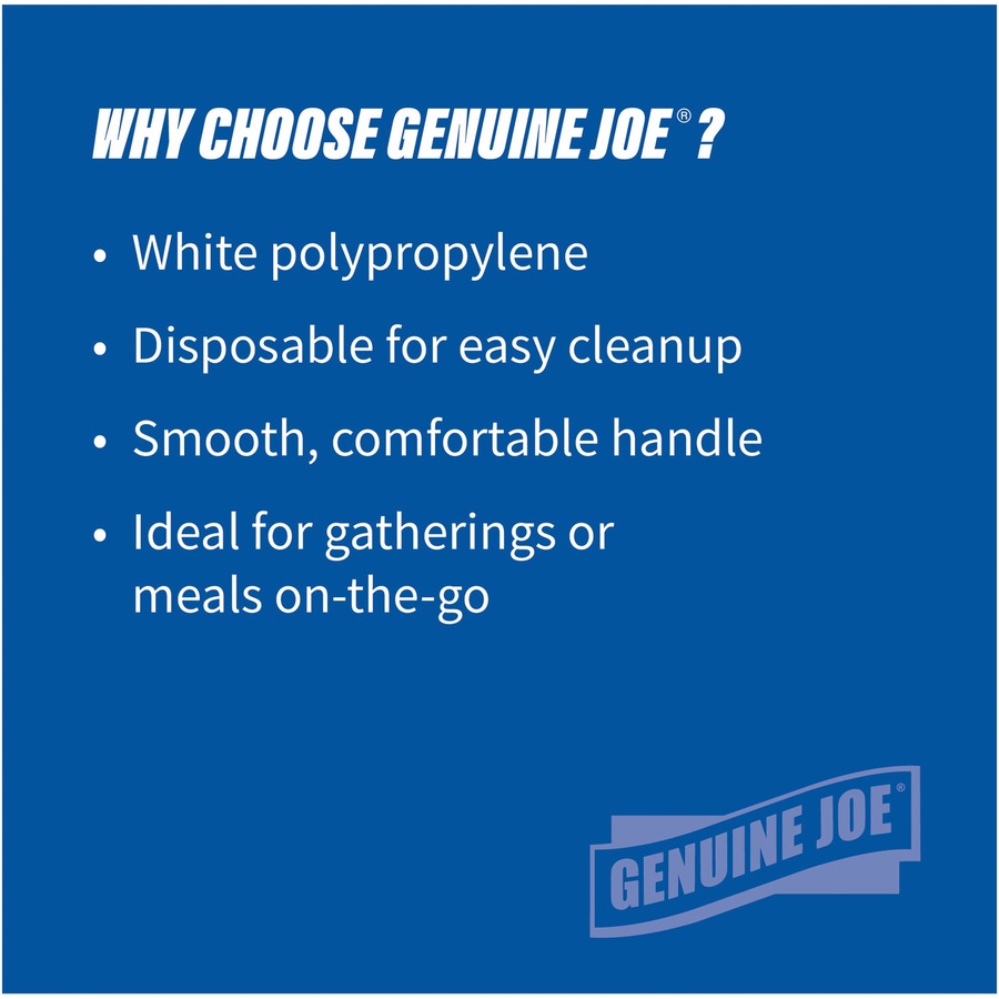 Genuine Joe Medium-Weight Spork - 1 Piece(s) - 1000/Carton - Spork - 1 x Spork - Disposable - White