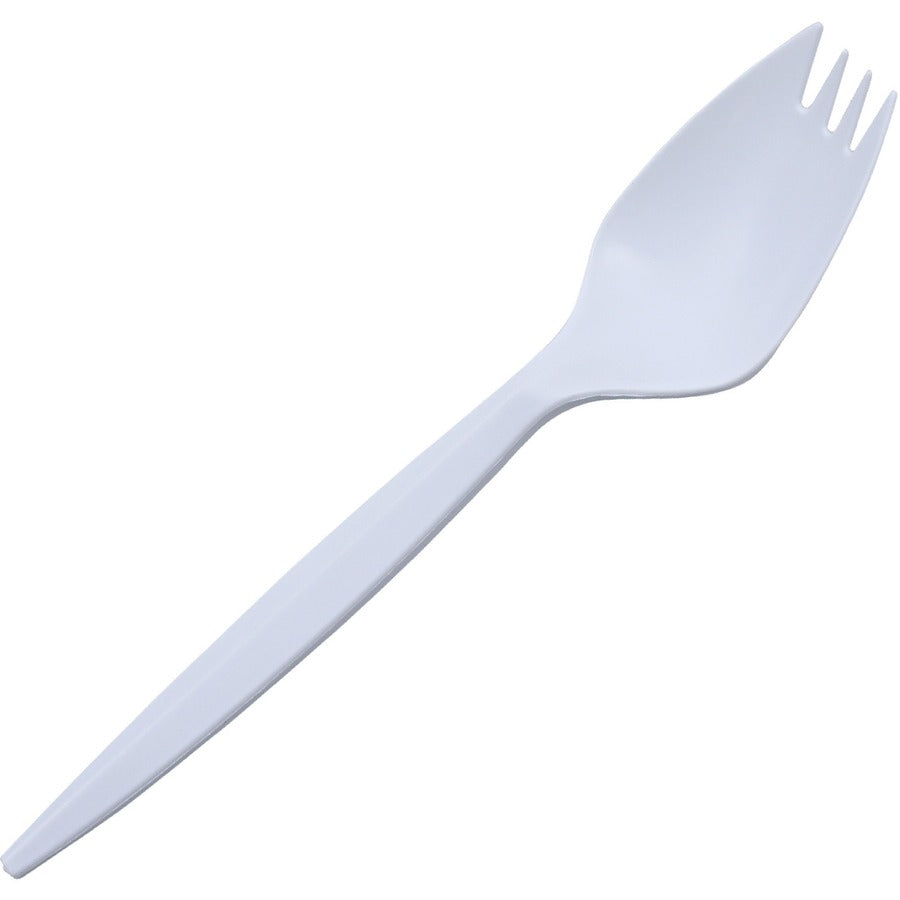 Genuine Joe Medium-Weight Spork - 1 Piece(s) - 1000/Carton - Spork - 1 x Spork - Disposable - White - 6