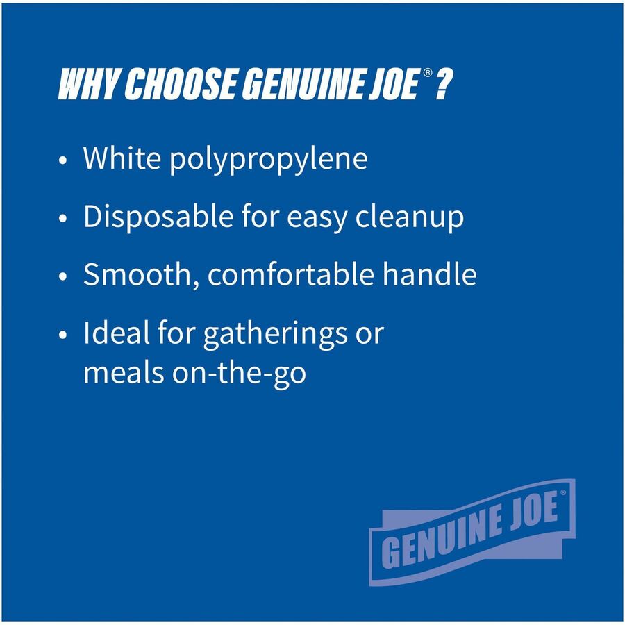 Genuine Joe Individually Wrapped Fork - 1 Piece(s) - 1000/Carton - Fork - 1 x Fork - Disposable - White