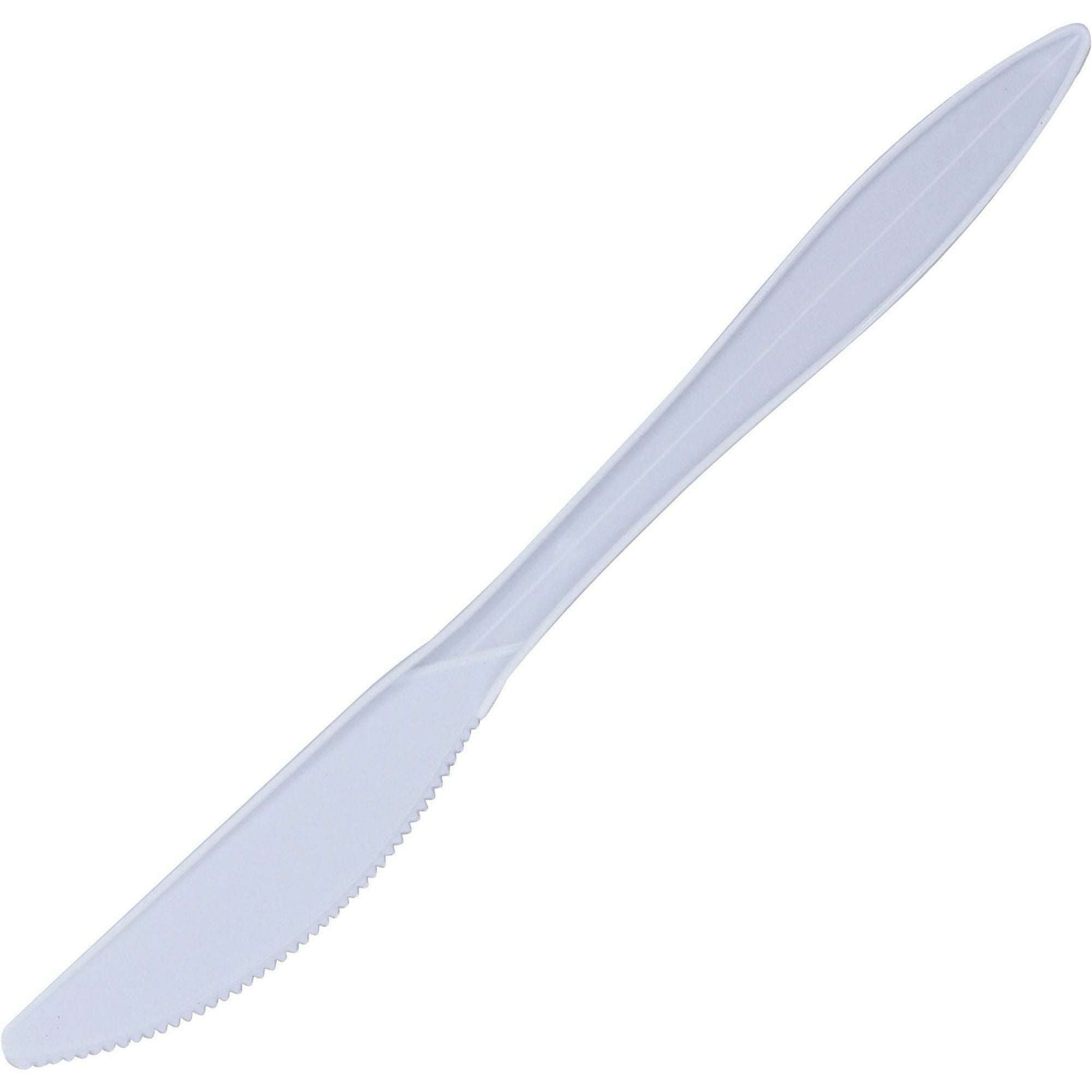 Genuine Joe Individually Wrapped Knife - 1 Piece(s) - 1000/Carton - Knife - 1 x Knife - Disposable - White - 2